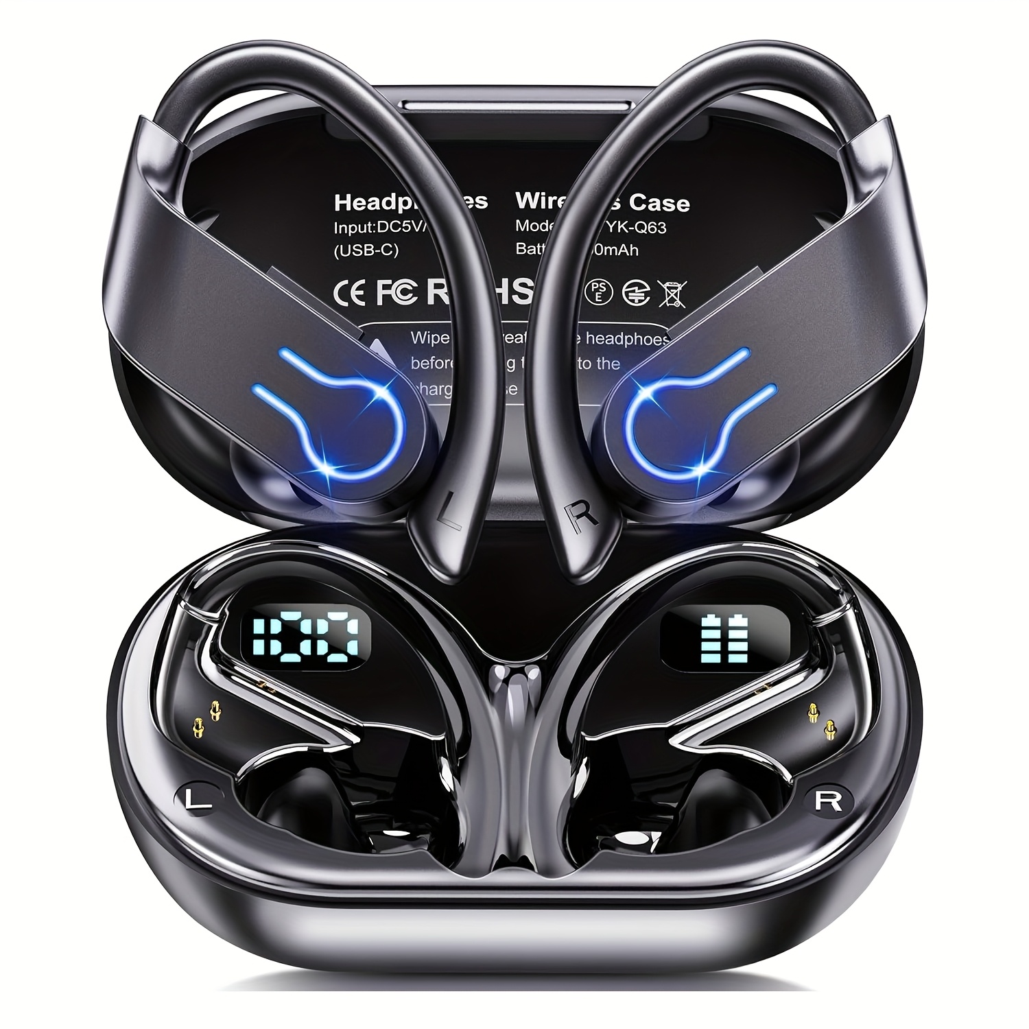 TEMU Headphones Wireless Wireless, Earphones Wireless Wireless, Wireless Headset For Cell Phones, Mosyxe Wireless Sports In Ear Headphones, Wireless