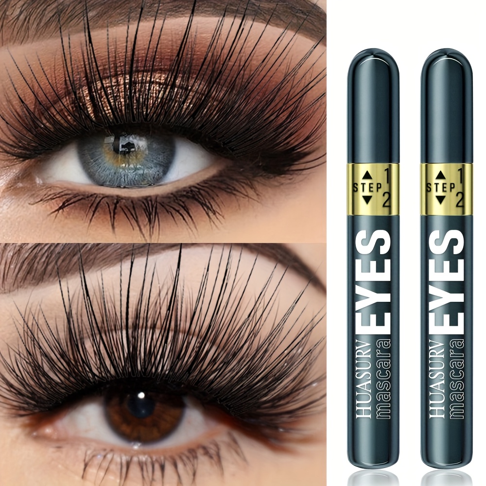 [mother's Day][holiday Gifts][2 Pcs][gifts For Girls]huasurv 2-in-1 Long And Mascara - Natural Length - Natural Thickness - Mascara - Step 1 Is Suitable For Beginners Hs4130