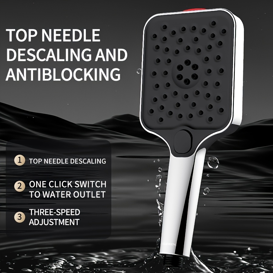 Handheld Pressure-Enhanced Showerhead with 3 Adjustable Modes