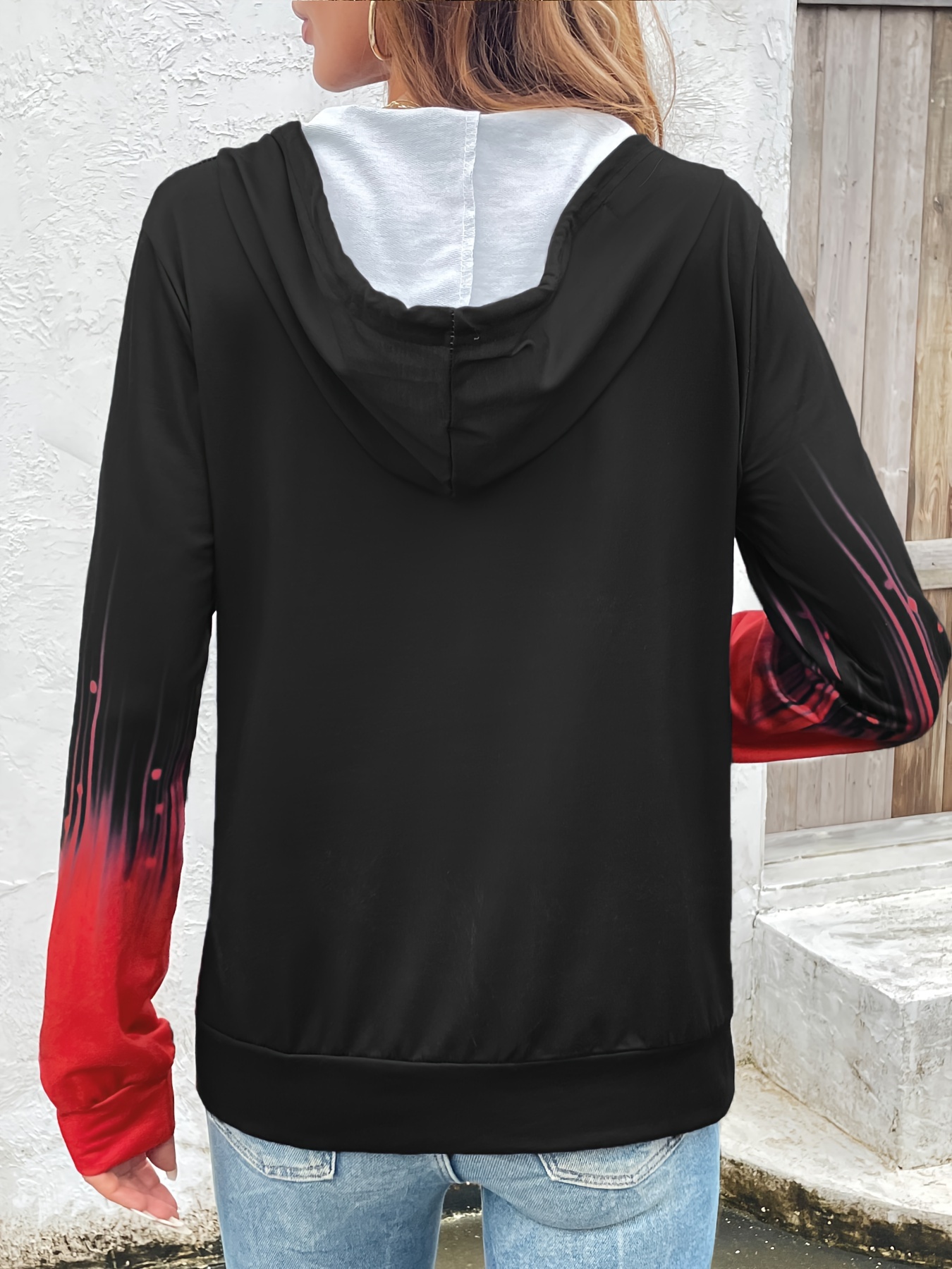 women's fashion gradient hoodie zipper Temu United Kingdom