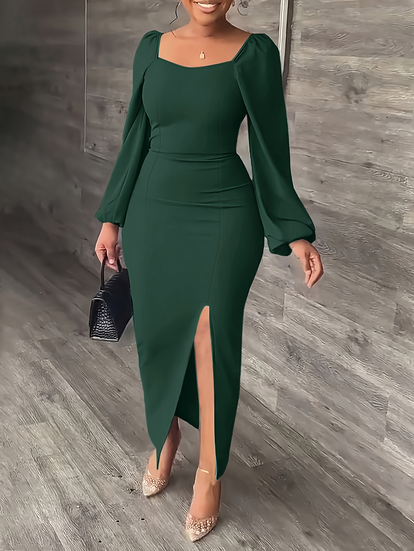 new european fashion split long - Temu