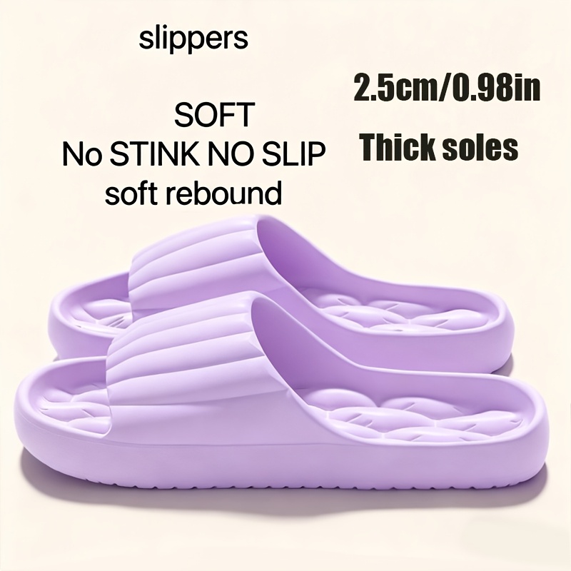TEMU Fashionable Awesome Eva Slippers, Non-slip, Casual Slides, Ribbed Texture - Perfect For Indoor/outdoor Use, Beach And Ocean, Unisex