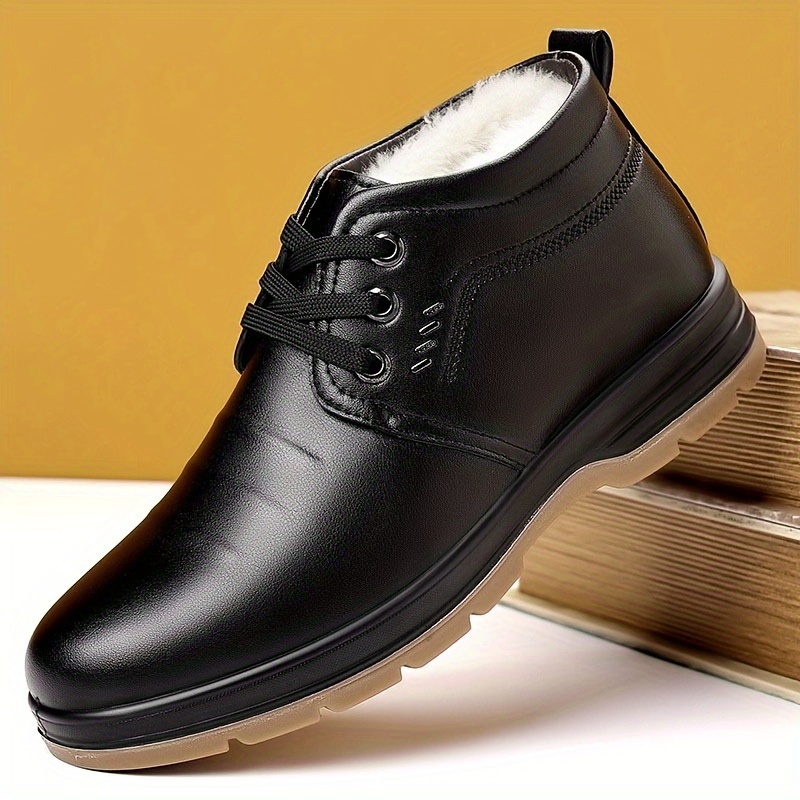 winter shoes mens high top shoes winter fleece lining warm Temu