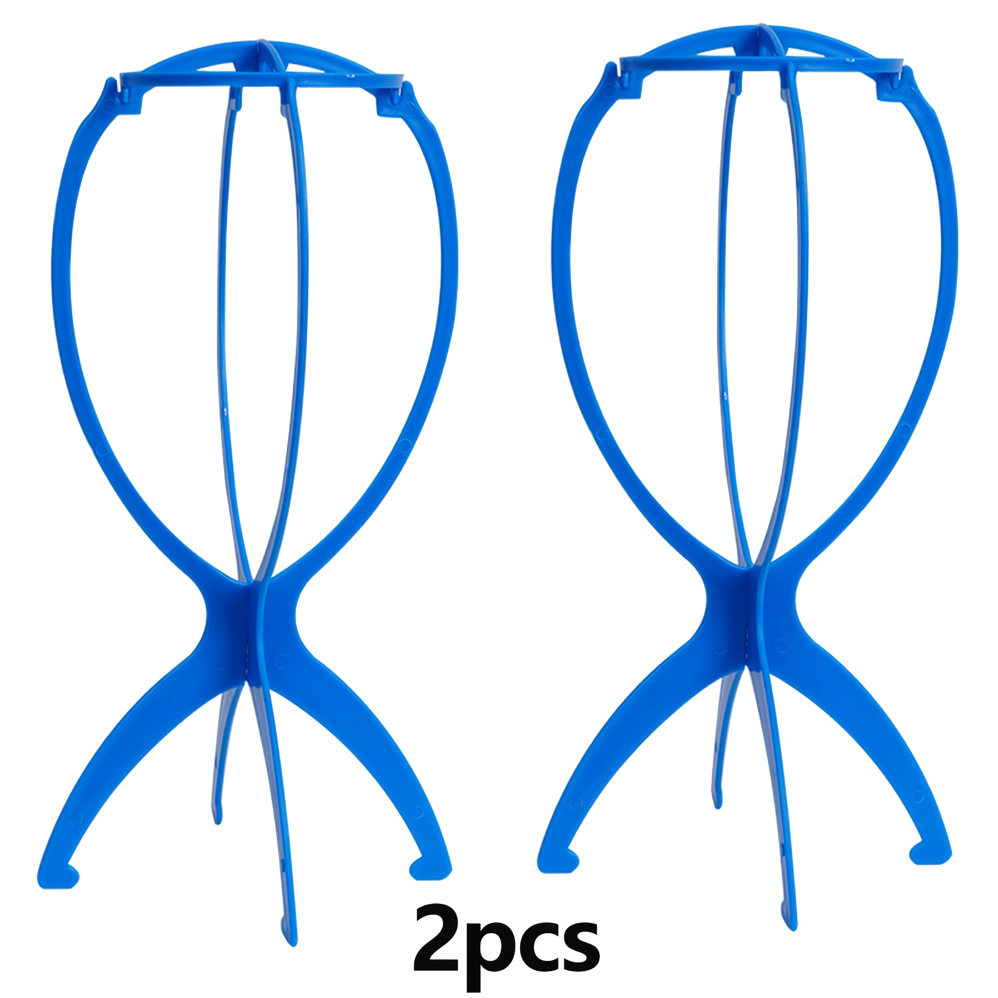 TEMU 2pcs Heavy-duty Wig Holder Stand - Foldable, Space-saving Wig Display Rack For Salon, Home, Or Travel Ideal For Wig Making, Styling, And Storage