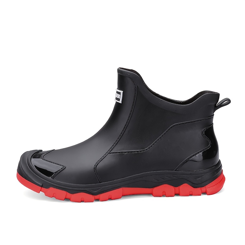 TEMU Men's Rain Boots, Short Shallow Water Boots, Thick Sole For , For Fishing, Camping, Seashore , Fashionable Garden Rain Boots, Unisex Sports