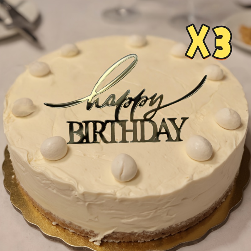 3pcs/5pcs/10pcs Birthday Cake Decoration, Unique Shape, Exquisite Design, Luxury Cream, Perfectly , Enhance The Visual Charm Of Dessert, And Add Joy, And Beauty To The Birthday Atmosphere