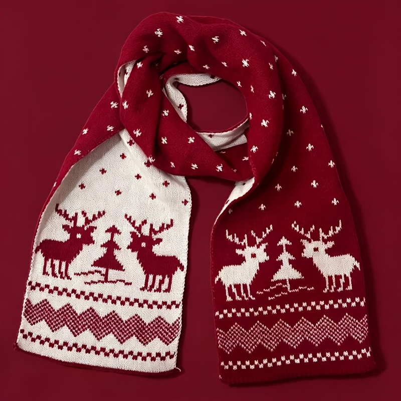 TEMU Bufanda navideña retro de cara - Pañuelo elástico de invierno para el cuello, adecuado para regalos de Navidad y San Valentín - Cuello lavable a