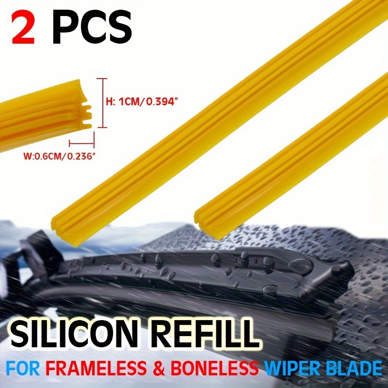 

Bemost Silicone Wiper Blade Refills - 2pcs, Universal Fit For Frameless & Boneless Windshield Wipers, Durable Car Window Wiper Inserts - 6mm Width