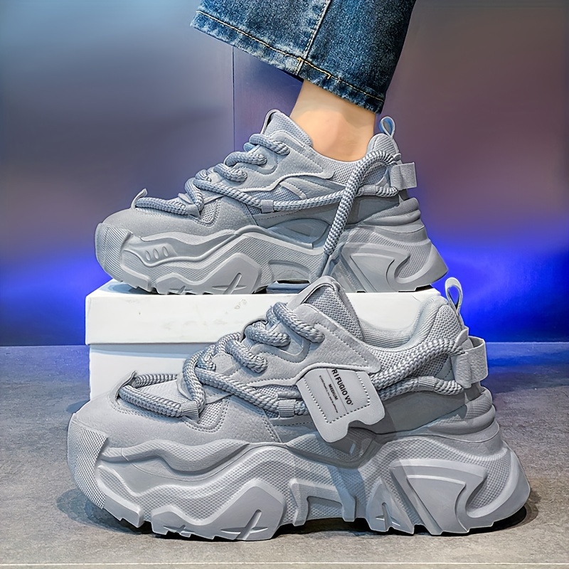 Chunky Sneakers New Shoes Men 2019 Mens Light Gray Breathable Mesh
