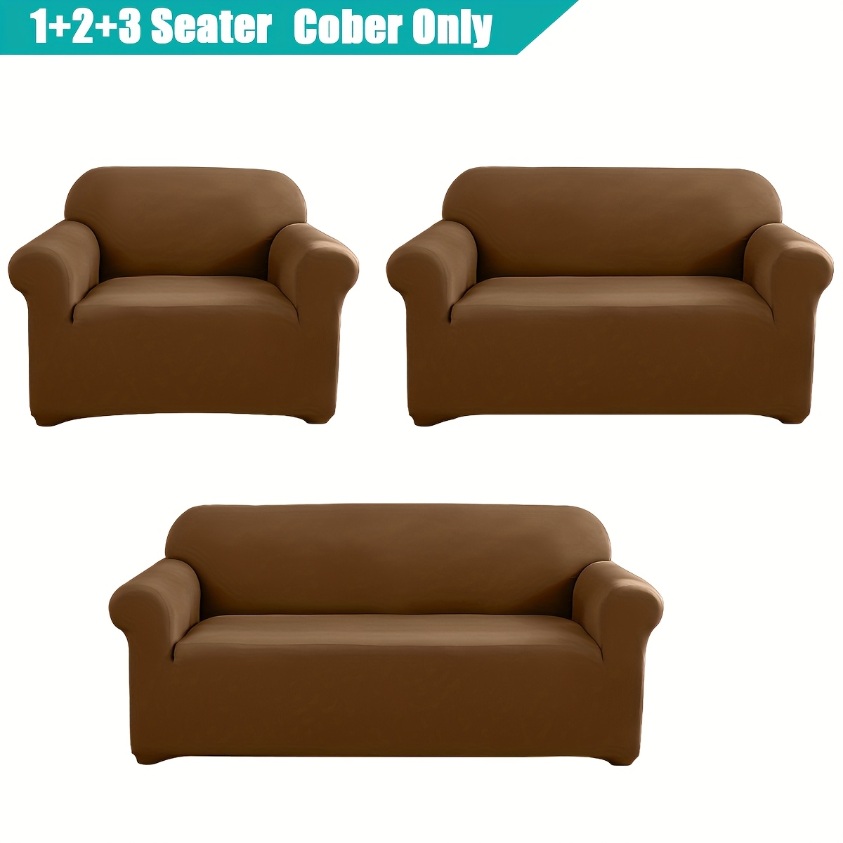 TEMU 3pcs 1-seater, 2-seater, And 3-seater Sofa Covers, Elastic Room Dining Room Modern Easy Combination Set Sofa Covers, Pet-friendly