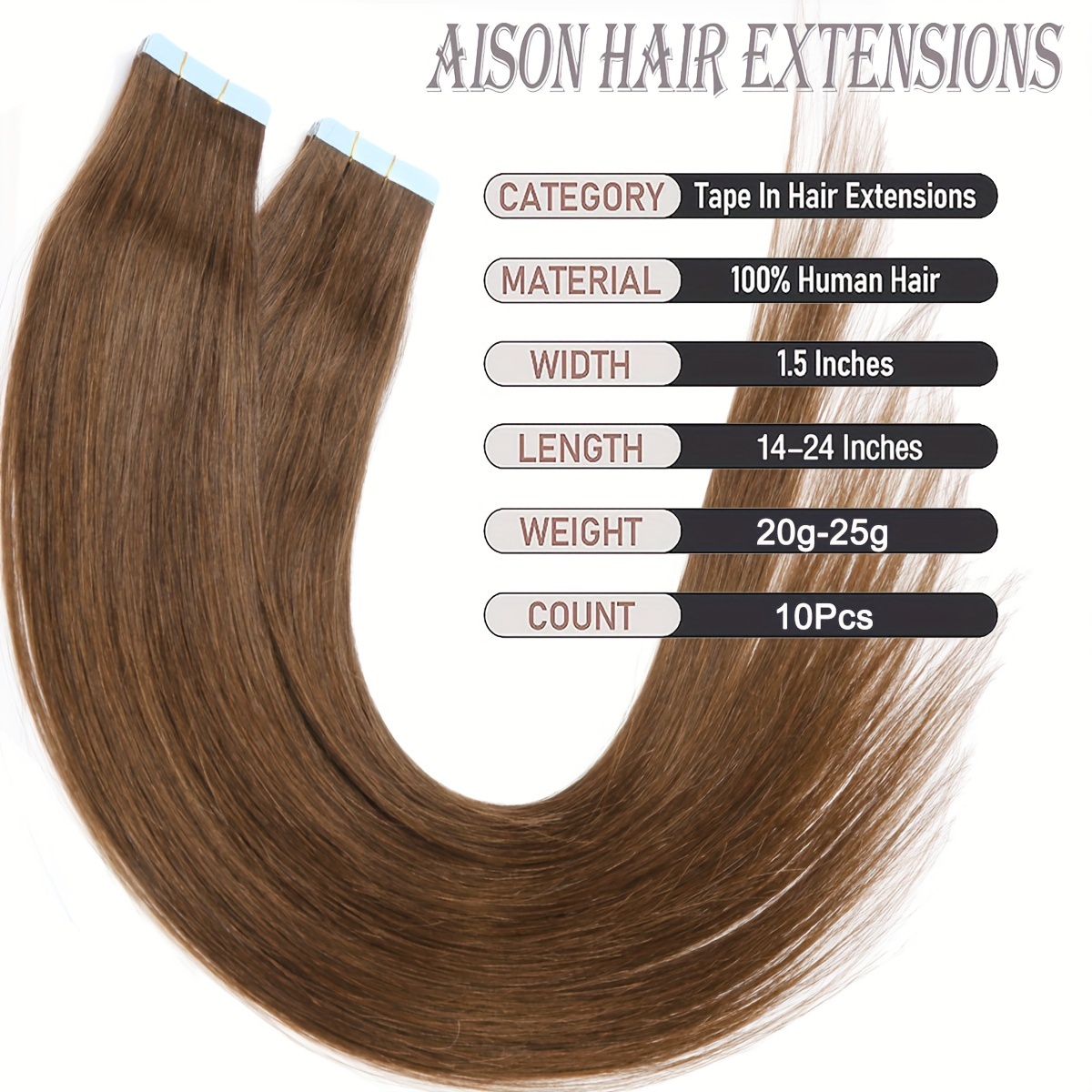 tape in hair extensions human   real   human hair extensions seamless straight hair extensions real human hair tape in extensions 12 24 inch 10 pieces 25g set details 0
