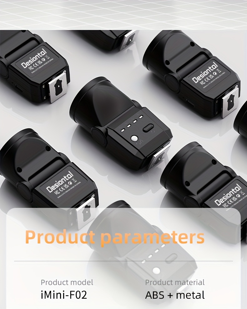 flash portatile per fotocamera mini   f02 con batteria li-ion integrata e ricarica usb-c per fotocamere  , sony, nikon, fuji,   e    . (riflettore universale) Dettagli dell'articolo 16