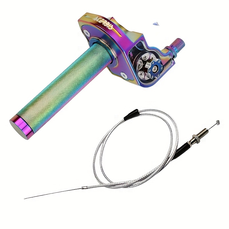 TEMU Poignée d'accélérateur de /8" 22mm, ensemble d'accélérateur à rapide en d'aluminium CNC avec câble, universel pour CRF CR YZ EXC SSR TTR DRZ