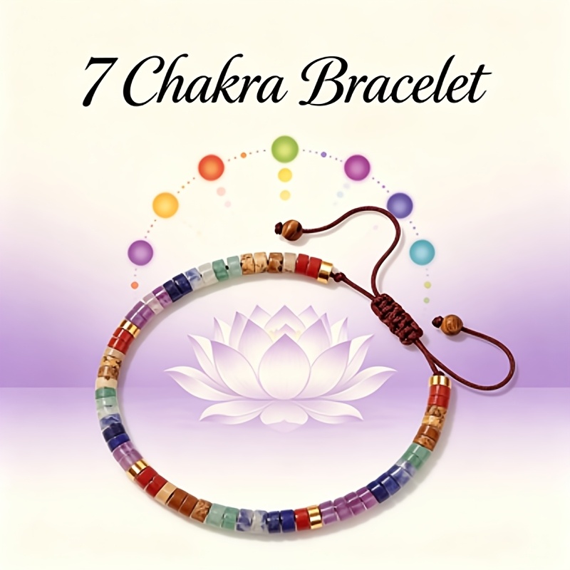 TEMU Women's Natural Stone Bracelet, Handmade Adjustable Bracelet, 7 Bracelet Gift