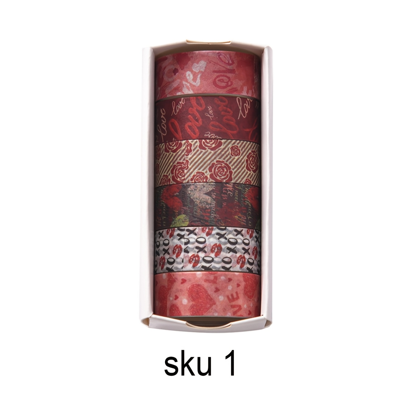 TEMU 6/18 Rolls Of Valentine's Day Themed Washi Tape, Featuring An Exquisite -shaped Roses, Suitable For Decorating Message Cards, Christmas Party