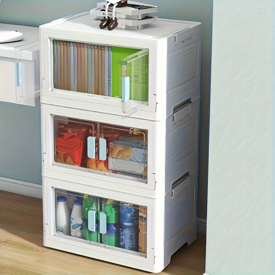 Folding Storage Cabinet Storage Box Lid Organizing Box - Temu