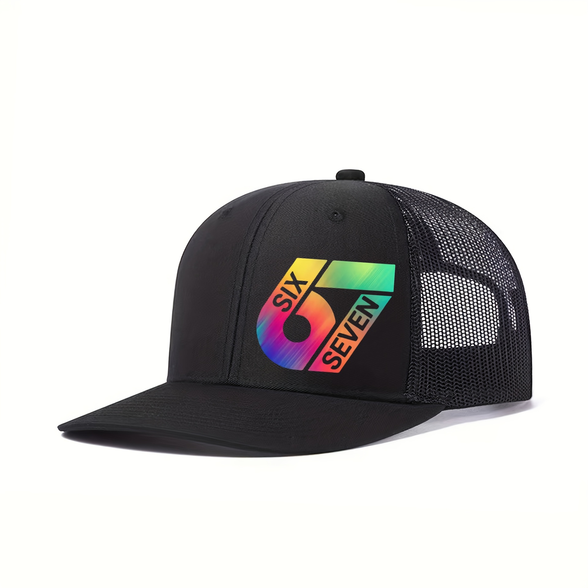 E-shop Unisex Outdoor-Sport Baseballcap mit 67-farbigem Musterdruck, Sechsteiliges Mesh Trucker Cap