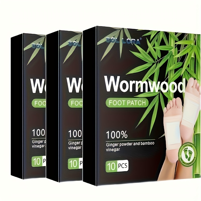 

30pcs Wormwood Foot Patch, Natural Bamboo Vinegar Ginger Powder Foot Pads For Foot Care, Adhesive Sheets For Relaxation