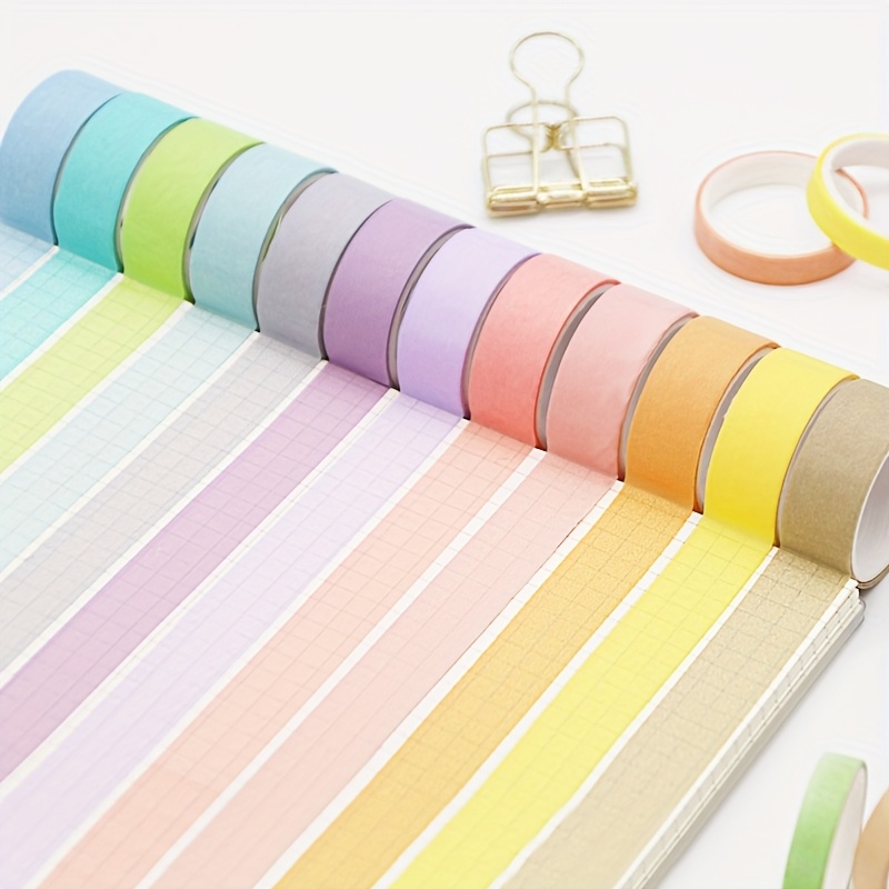 

12-pack Assorted Colors Paper Masking Tape, 1 Inch Wide, Non-toxic, , For Diy Crafts, Art Supplies, Painters Tape Rolls