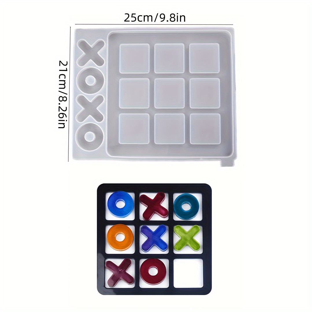 Image of Tic Tac Toe Resin Mold O Game Silicone Epoxy Casting Mold For Party Games For , Coffee Table Games For S And Adults,home Decor