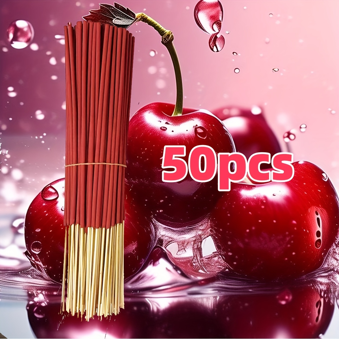 TEMU 25/36/50/55/61/73/80/107/100/125/130/200/300/400pcs Cherry Scented Sticks - Bamboo Sticks, Incense Sticks, Nag Incense Sticks, Home Decor,