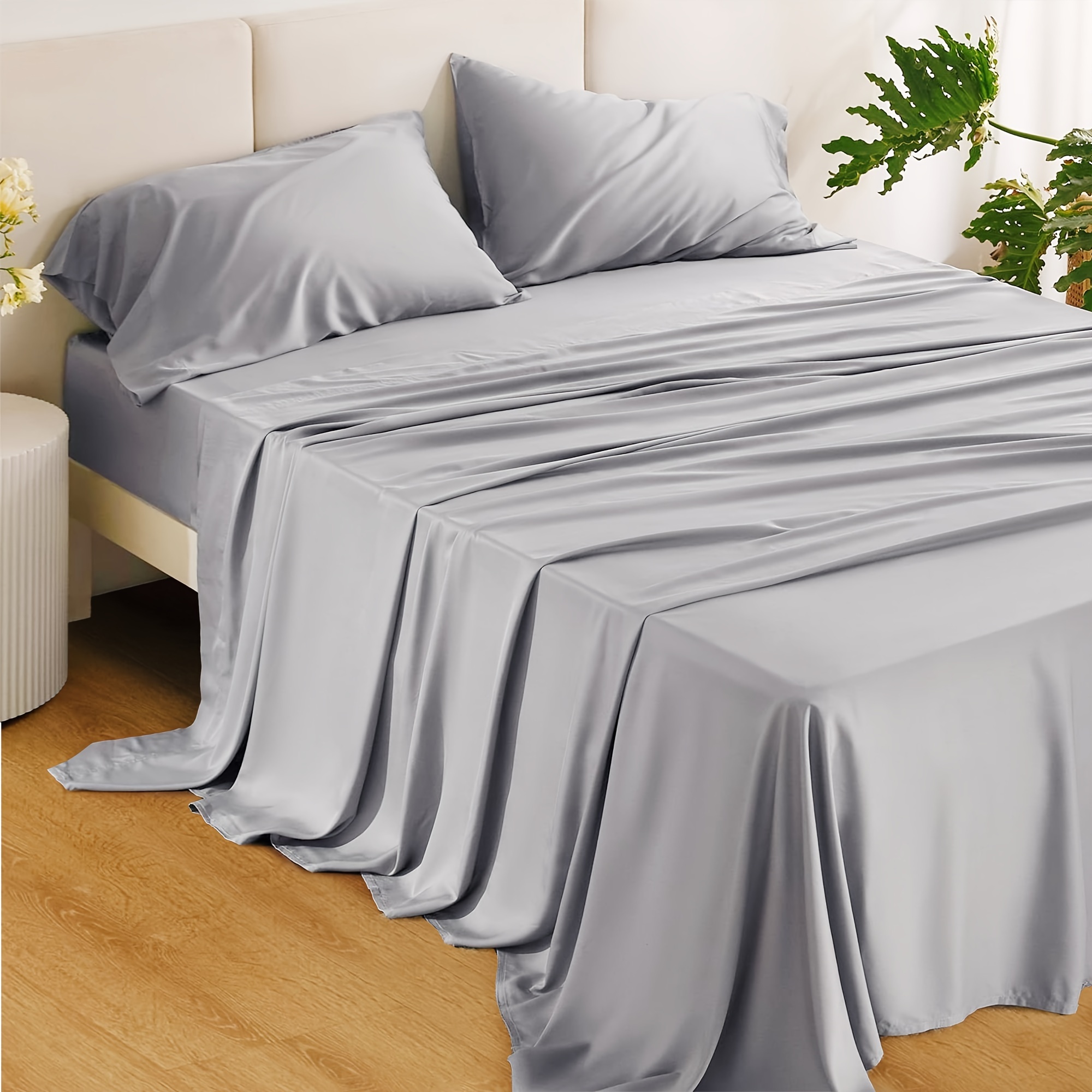 6-teiliges Bettwäsche-Set King-Size – 1800 Fadenzahl, Tiefe Taschen Für 40 Cm Matratze