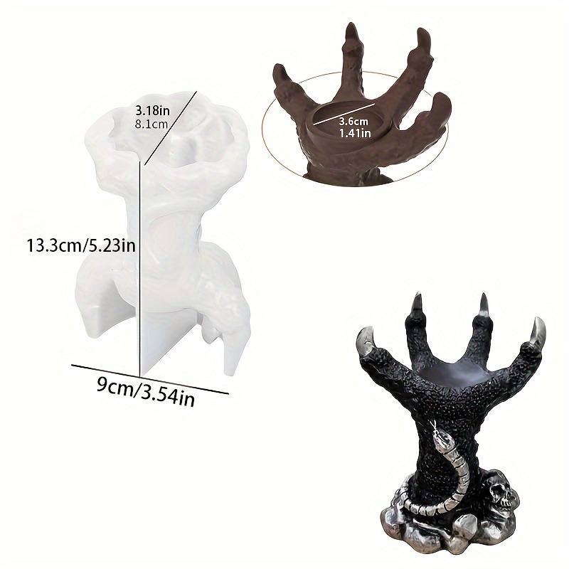 Image of Resin Molds 1pc , , And Dragon Claw Shaped Holder Epoxy Mold Crystal Ball Display Stand Stand Mold Handmade Gypsum Plaster Realistic Dragon Claw Mold Halloween/' Decor Making Supplies