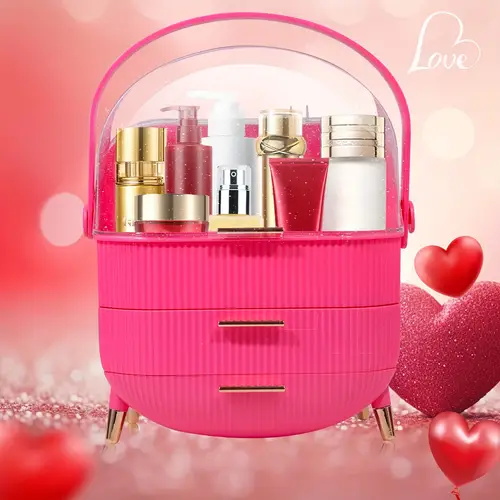 makeup storage organizer large capacity makeup case with drawers cosmetic storage display box clear makeup organizer for vanity skincare organizers for bathroom christmas surprise