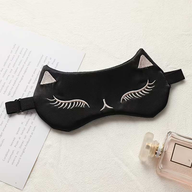 TEMU masque de nuit de voyage occultant à motif de chat de dessin animé, masque pour dormir et faire