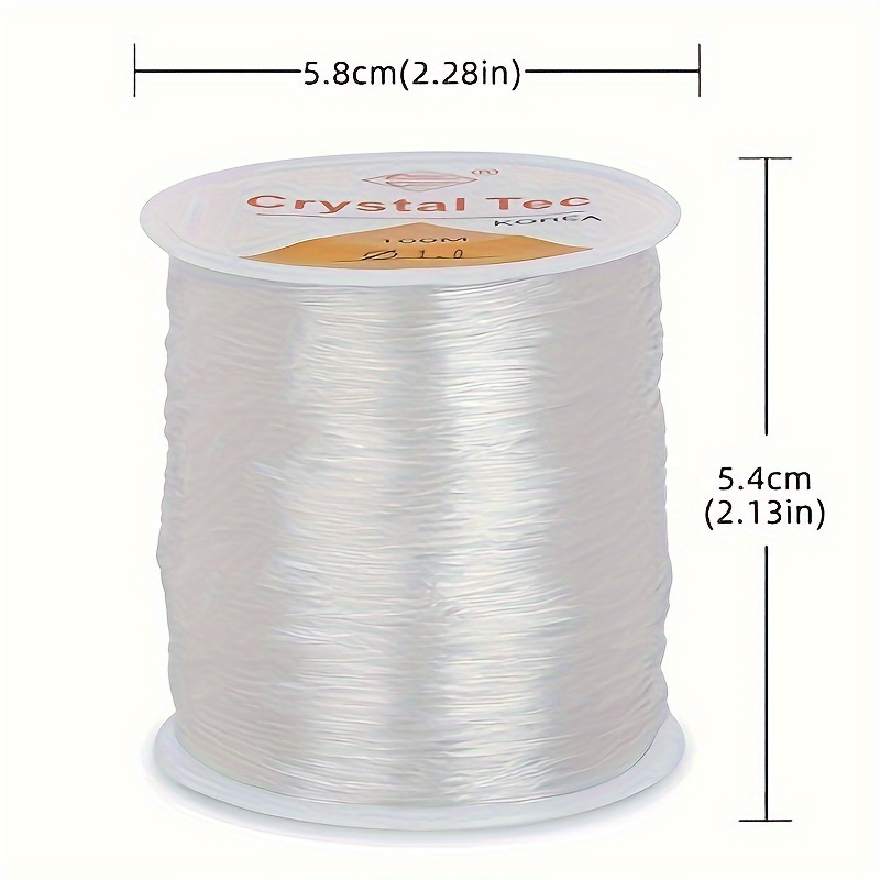 0.5-1mm Transparent Elastic String - 100m/3937in Stretchable Jewelry Cord for DIY Bracelets, Necklaces, Beading Crafts - Durable Clear Elastic Thread for Handmade Accessories, String for Bracelet Making, Craft Supplies, Glossy Finish, Smooth Texture
