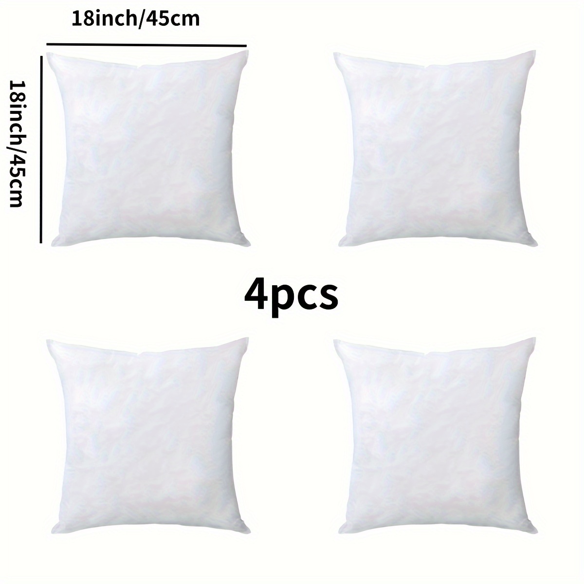 TEMU 1/2/4pcs Pieces Of Throw Pillow Cushions, Square Filled Pillow Cores, Filled Fake Square Pillow Fillers, Used For Living Rooms, Bedrooms, Dormitories, Offices, And Home Decoration.