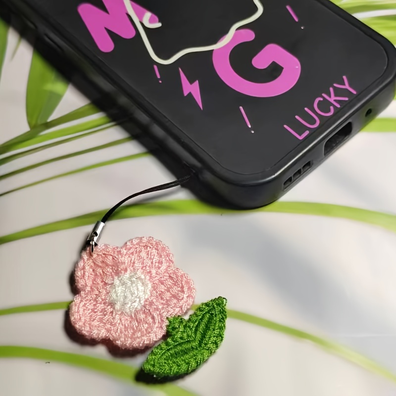 knitted flower keychain exquisite mobile phone case pendant Temu