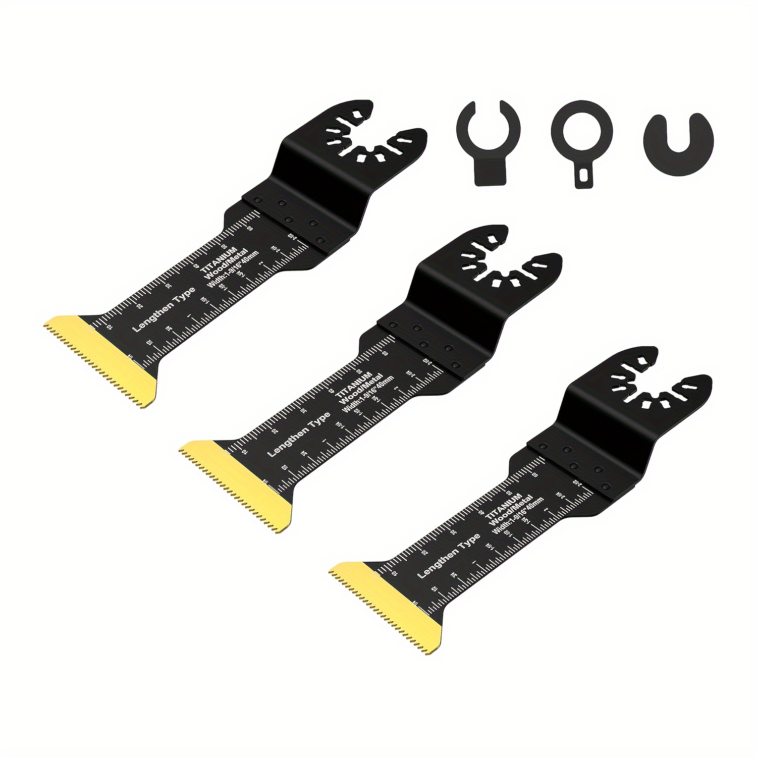 

3-pack Titanium-coated Oscillating Multi-tool Blades – Metal & Wood Precision Cutting, No Power Needed, Universal Quick Release Compatibility