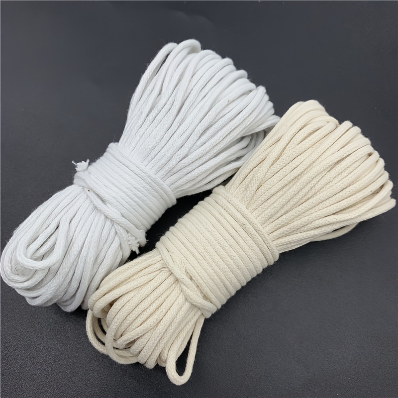 

5 Yards Cotton Craft Cord Rope, Braided Twisted High Tenacity Thread For Diy Textile Crafts, Woven Decorative String, 2mm, 2.5mm, 3mm, Inelastic Beading Cords & Threads - Home Decoration Supplies