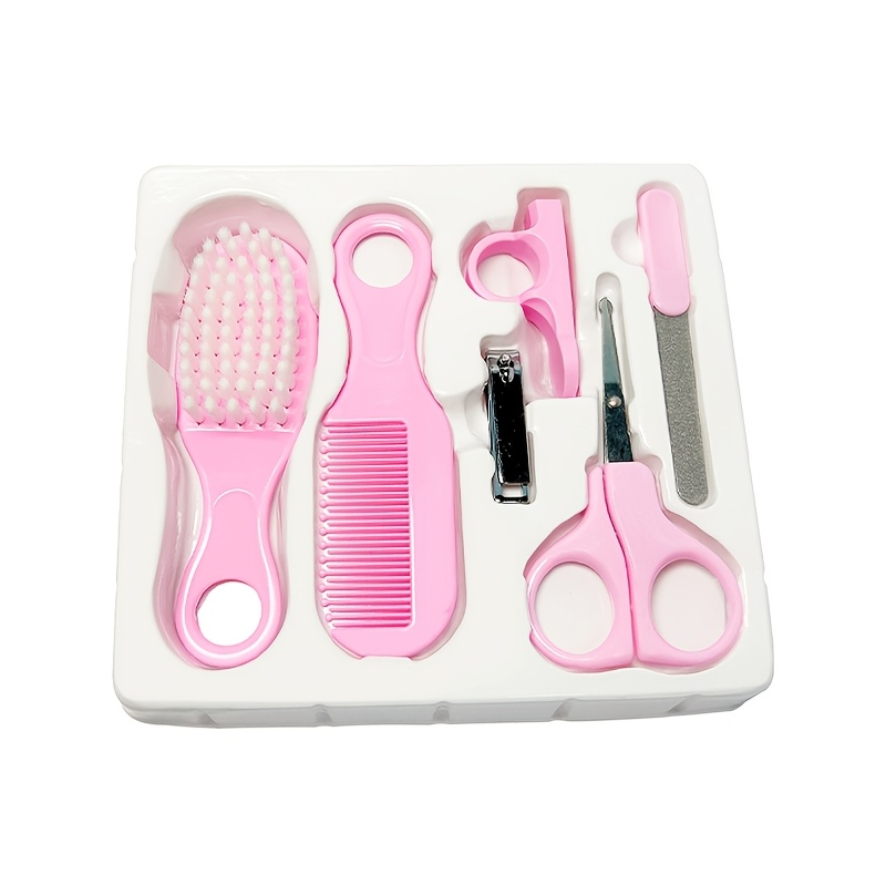 Image of 6pcs Newborn Baby Nail Hair Kit Infant Kids Grooming Brush Comb And Manicure Home Set