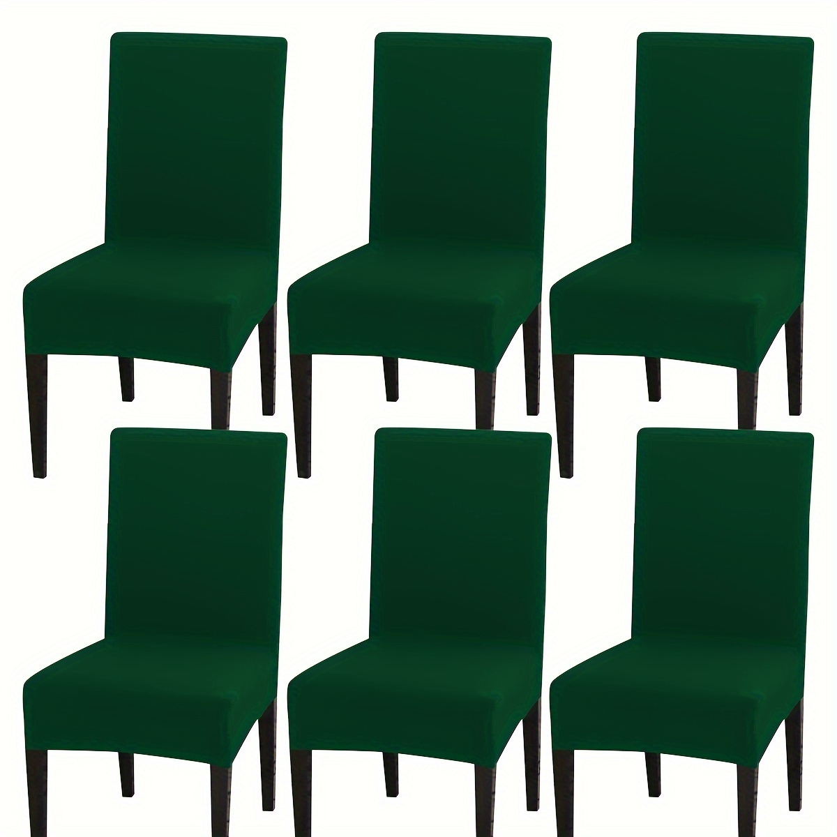 4/6/8pcs Solid/ Elastic Chair Covers, Furniture Protector For Home Decor, Living Room, Kitchen, Dining Room