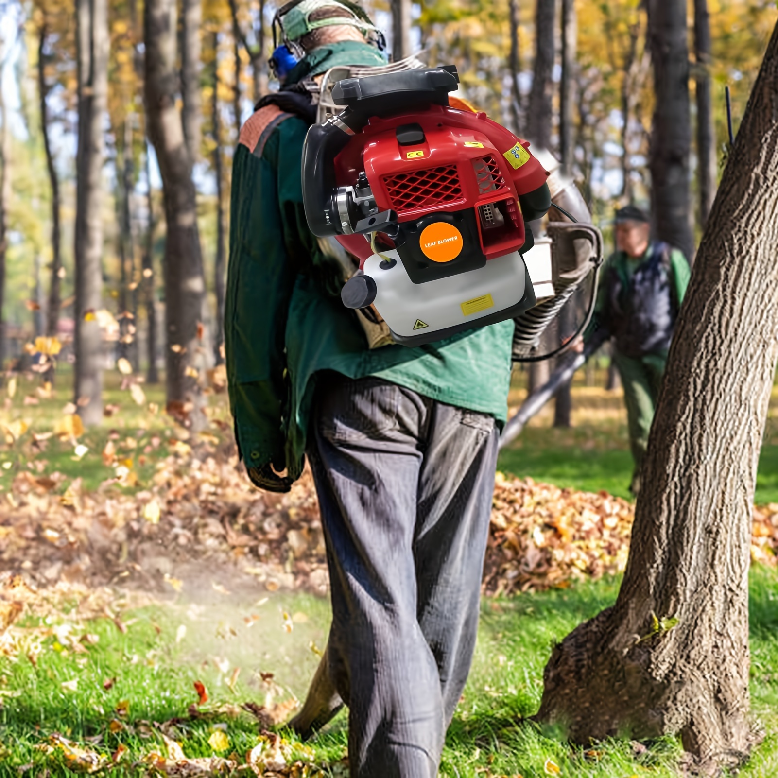 

Heavy-duty 900cfm Gas-powered Leaf Blower Backpack - 2- Engine, 80cc, With Metal Construction And Multiple Attachments For Snow And Leaf ,