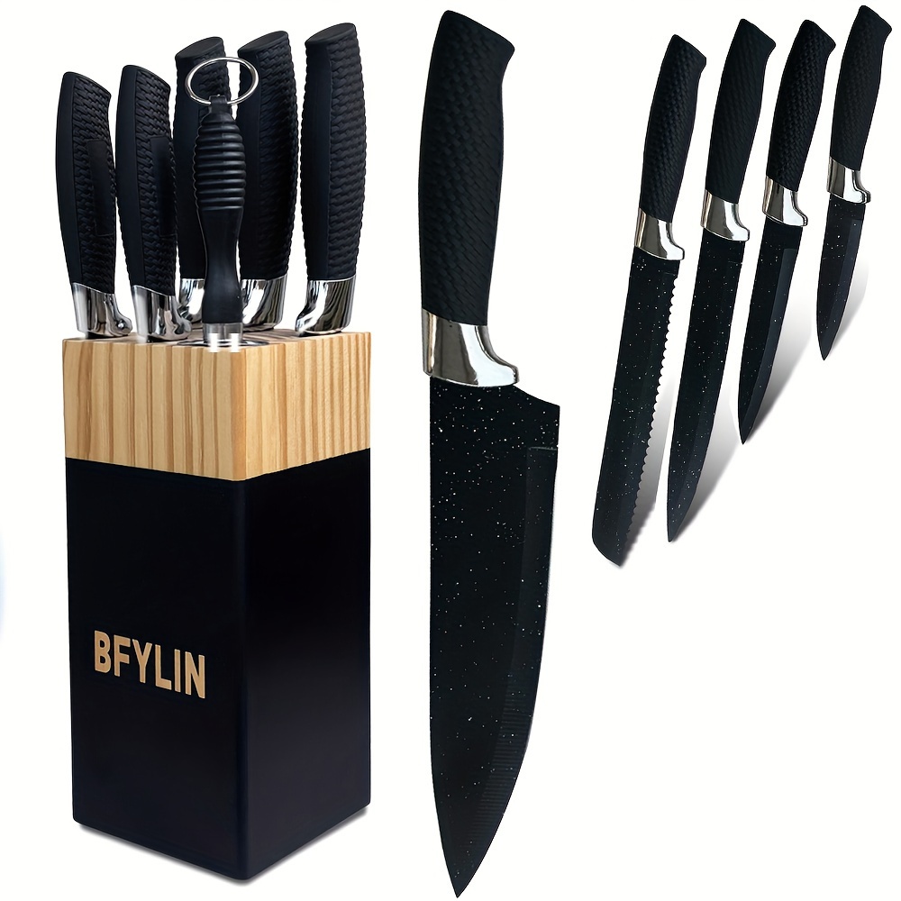 TEMU 7 Knife For Kitchen Japanese Steel Kitchen Knife Set Sharp Knife Set Ergonomic , Knife Set