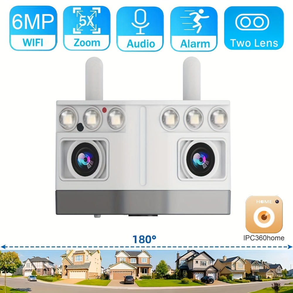 6mp Dual Lens Security Camera Outdoor Wifi And Rj45 Port - Temu