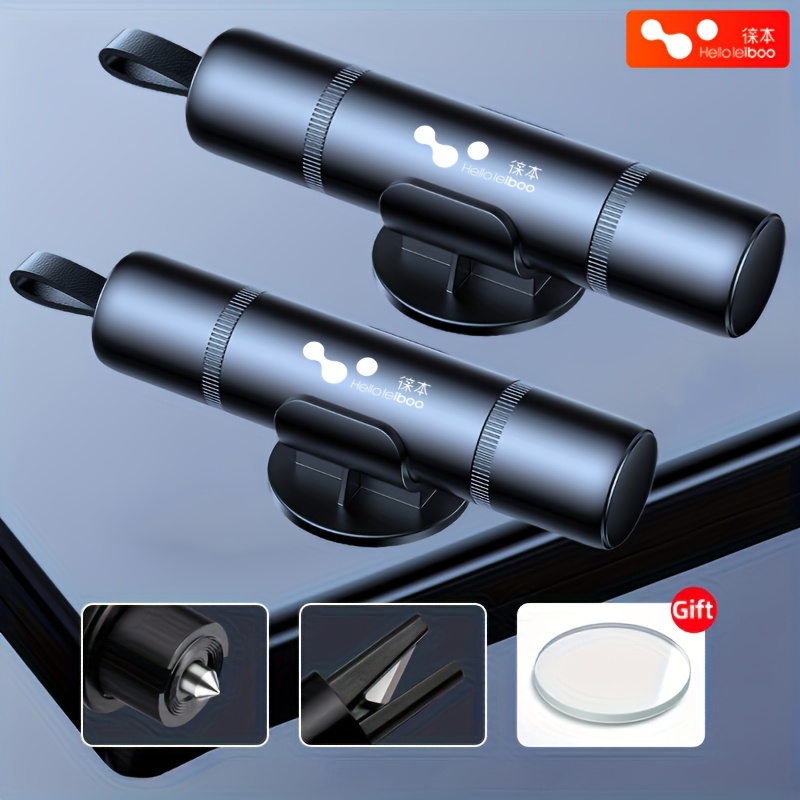 TEMU Pack de 2 Martillos para Seguridad , Rompevidrios y Cortador de Ceintura con Lente Prueba - Herramienta Emergencia Escape