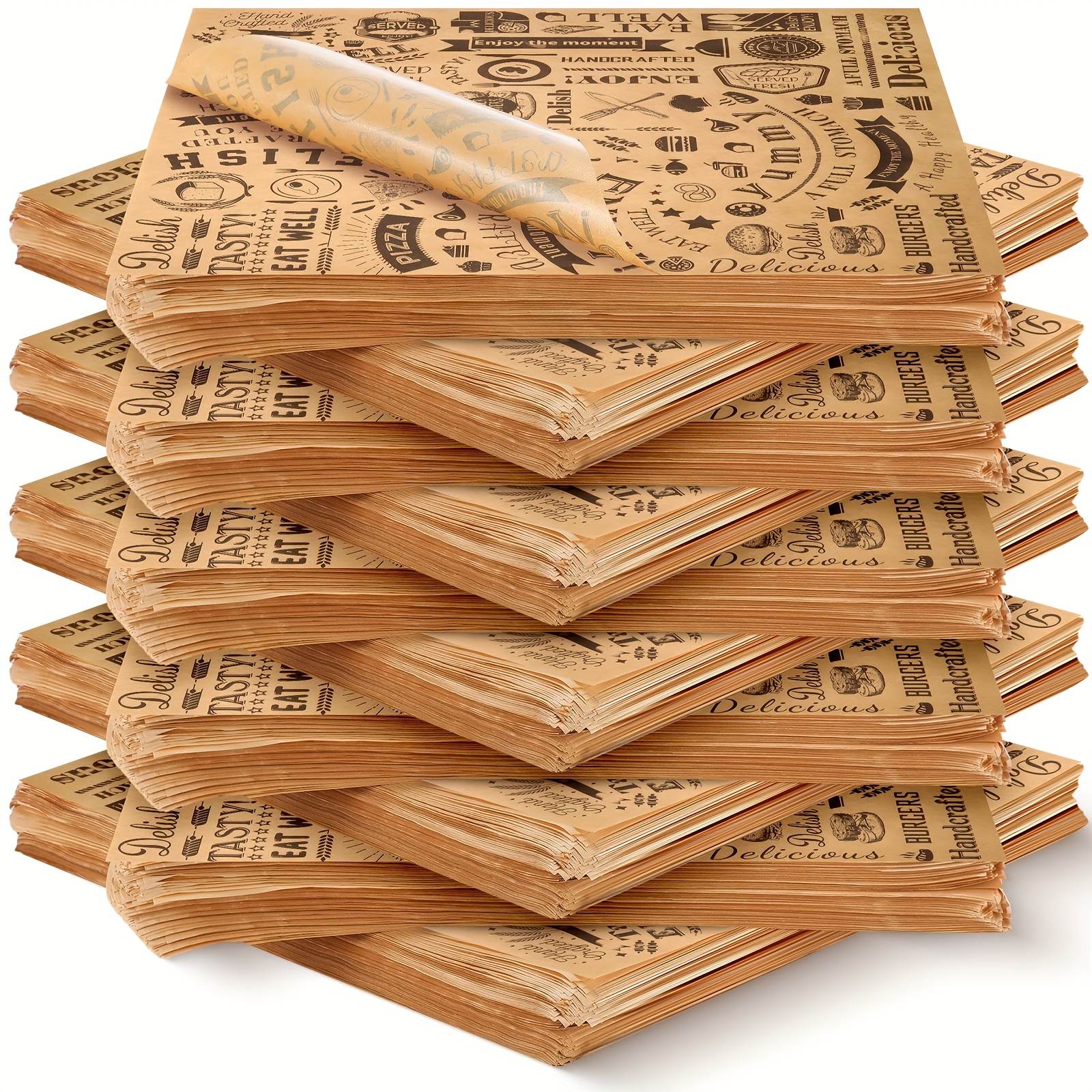 1000pcs 12x12 inch brown   wax paper sheets grease water resistant   sandwiches   and baking Product details 1