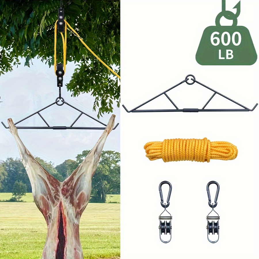 

600 Lb Capacity Deer Hanging Game Stand Kit With Dual System, Nylon Pa Material, Hunting Game Hanging Equipment For And Skinning, Hunting Accessories Gift Set