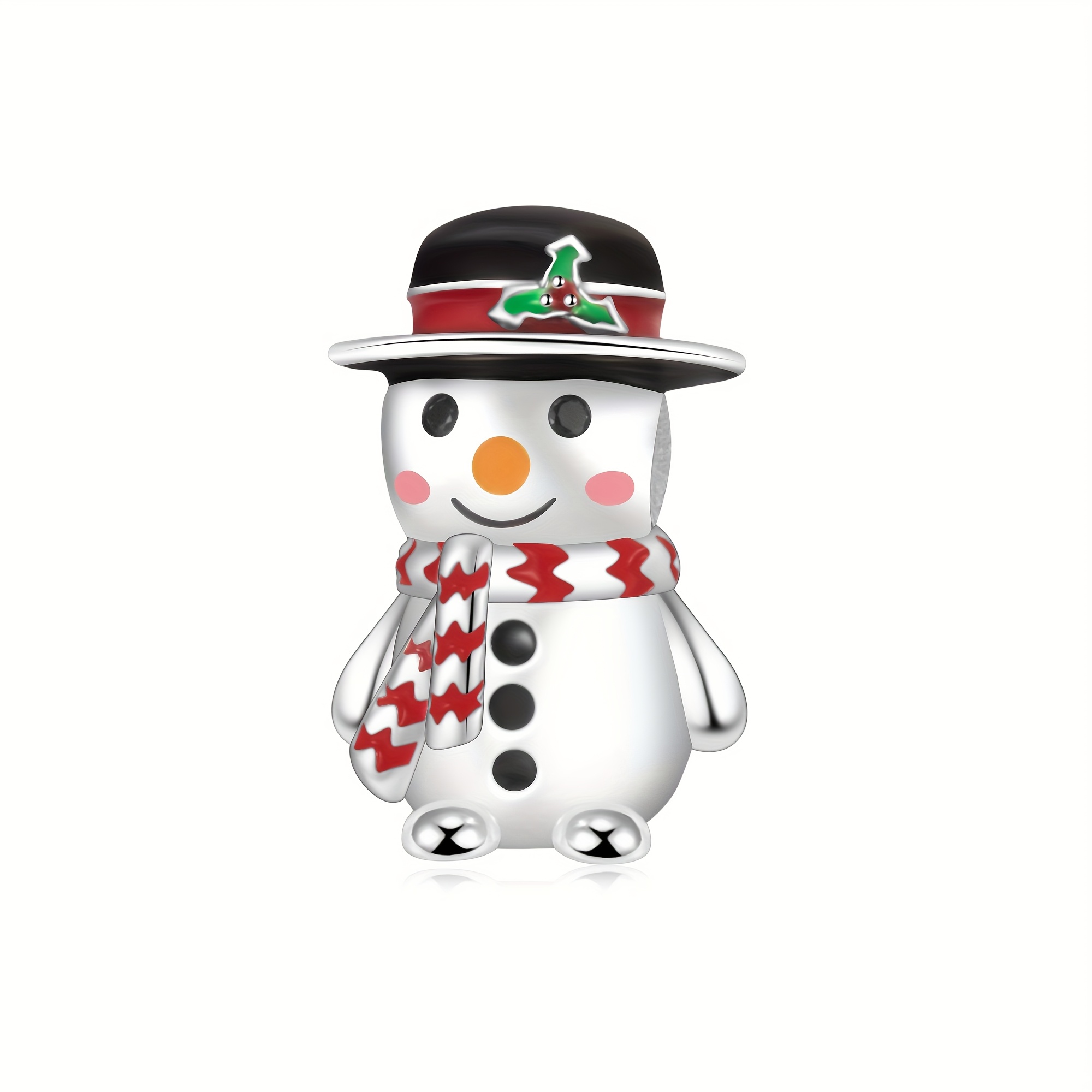 TEMU 1 pièce Perle de neige en cuivre plaqué argenté, pour créer des bijoux, bracelets ou , parfait pour un ou cadeau de Noël