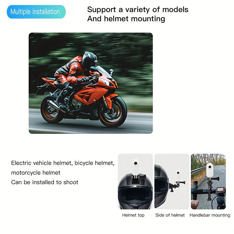 Cámara de acción 1080P, diseño compacto, se puede montar en cualquier lugar, mini cámara con clip de resorte, grabadora de video portátil, filmación POV manos libres, cámara para casco de bicicleta y motocicleta, compatible con tarjeta de memoria de 32GB, ideal para el uso diario