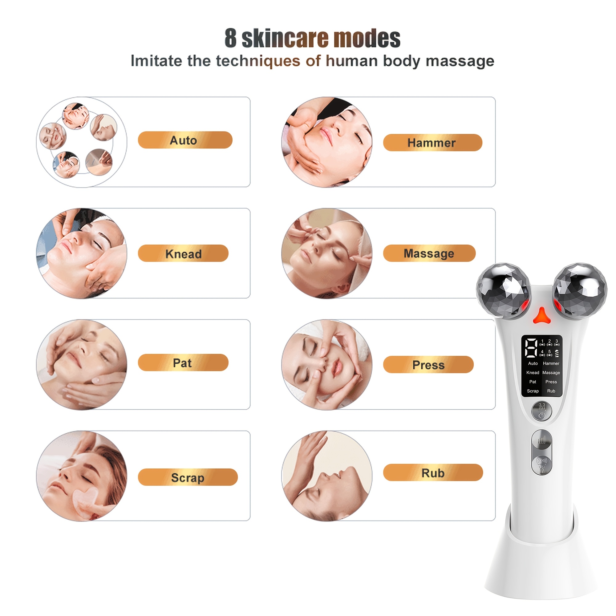 New Electric 3D Facial Massage Roller with Dual-Roller Design