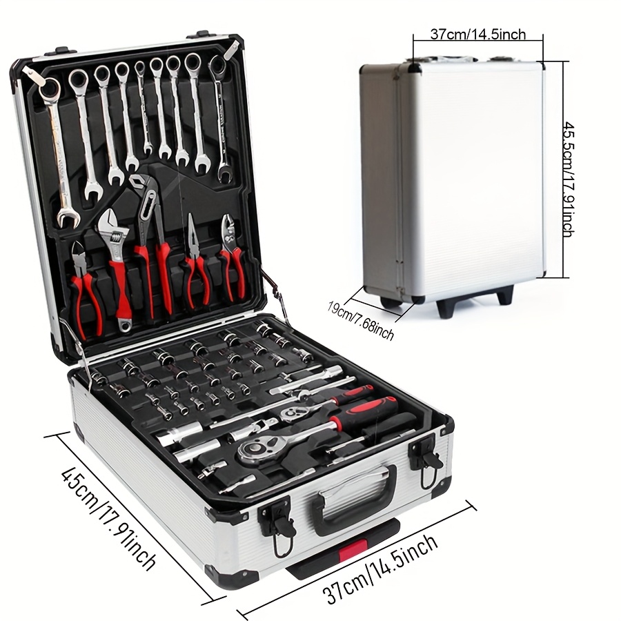 899 52-Piece Professional Multi-Functional Tool Set with Portable Case, Chrome Vanadium Steel, for Home and Car Maintenance