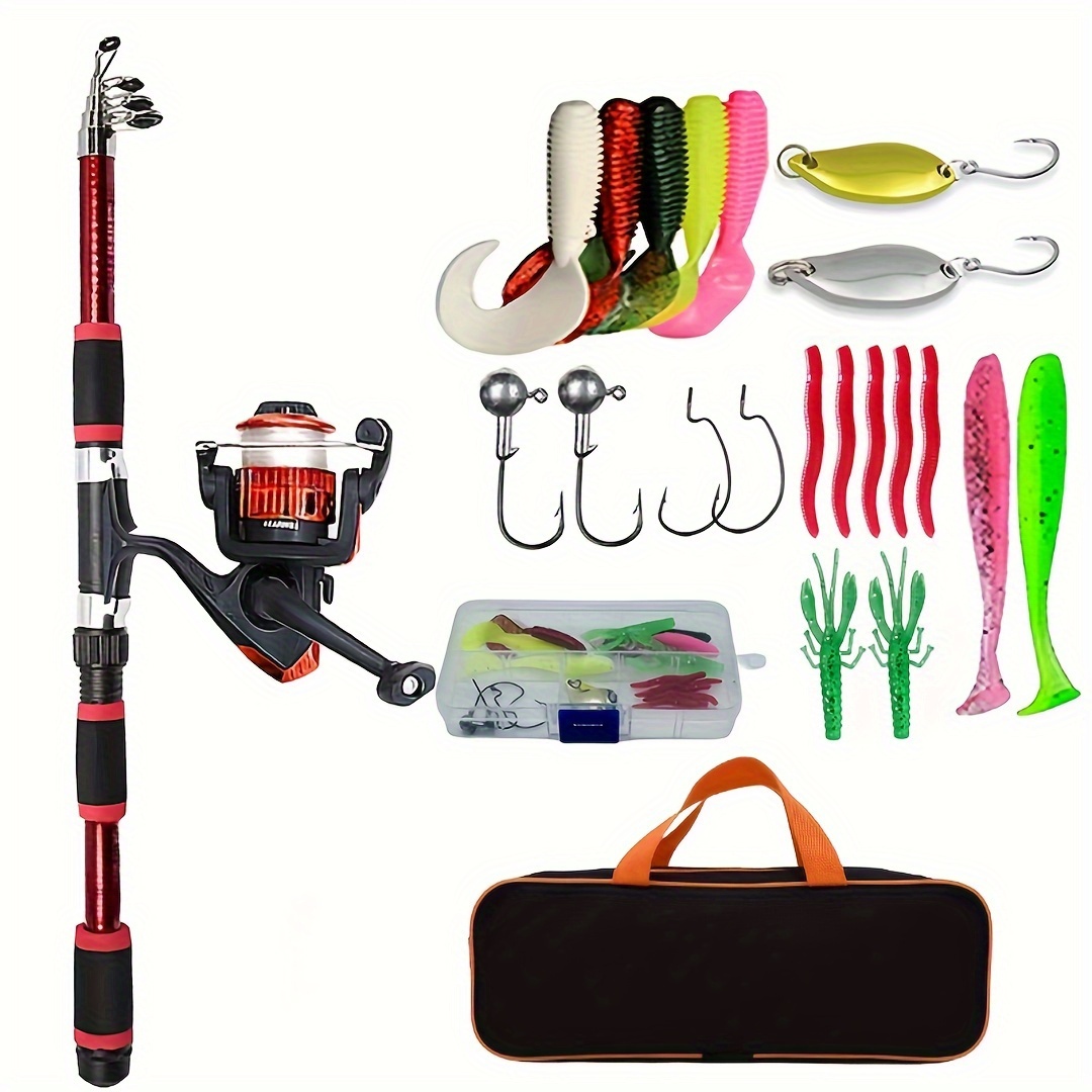 complete fishing rod kit telescopic rod spinning Temu