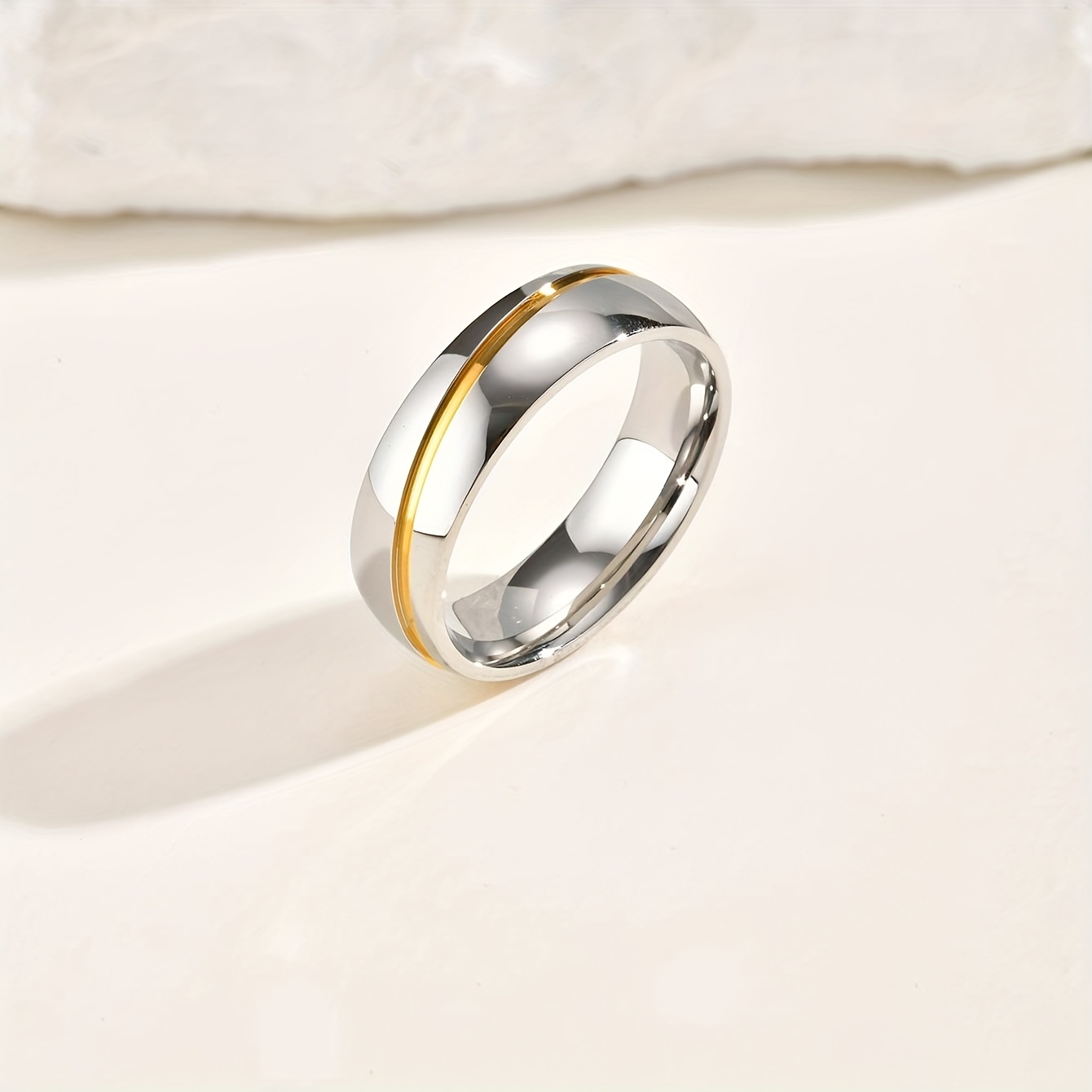 TEMU Personalized Engravable Ring - Custom Initials & Date, 304 Stainless Steel 6mm Wide, Wedding/anniversary/valentine's Gift For , Size 5-13 (men's