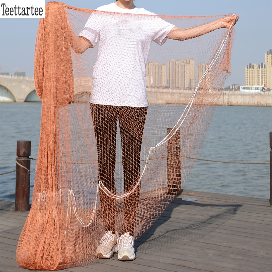 Vintage Hand-Thrown * Traditional Hand-* Cast Net, American-Style  Hand-Thrown Spinning Net, Handmade Tire Line Net with 1-Inch Mesh