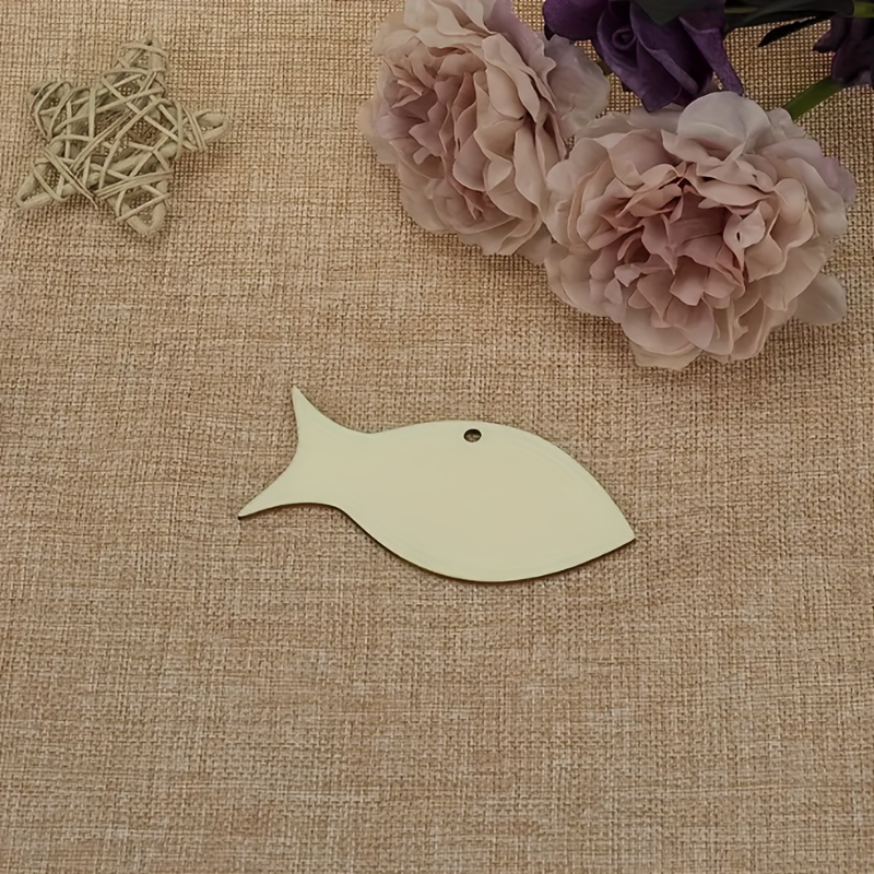 

20-pack Wooden Fish-shaped Cutouts, Diy Craft Pieces For Painting & Graffiti, Wood Hanging Ornaments For Festive Wedding Home Party Birthday Decor, 3.94 Inches With 0.1 Inch Thickness